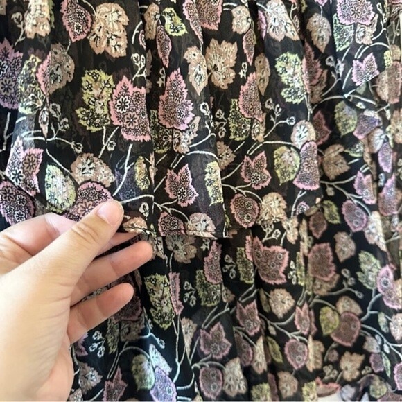 cinq a sept drew georgette floral ruffle smocked blouse - Picture 8 of 12